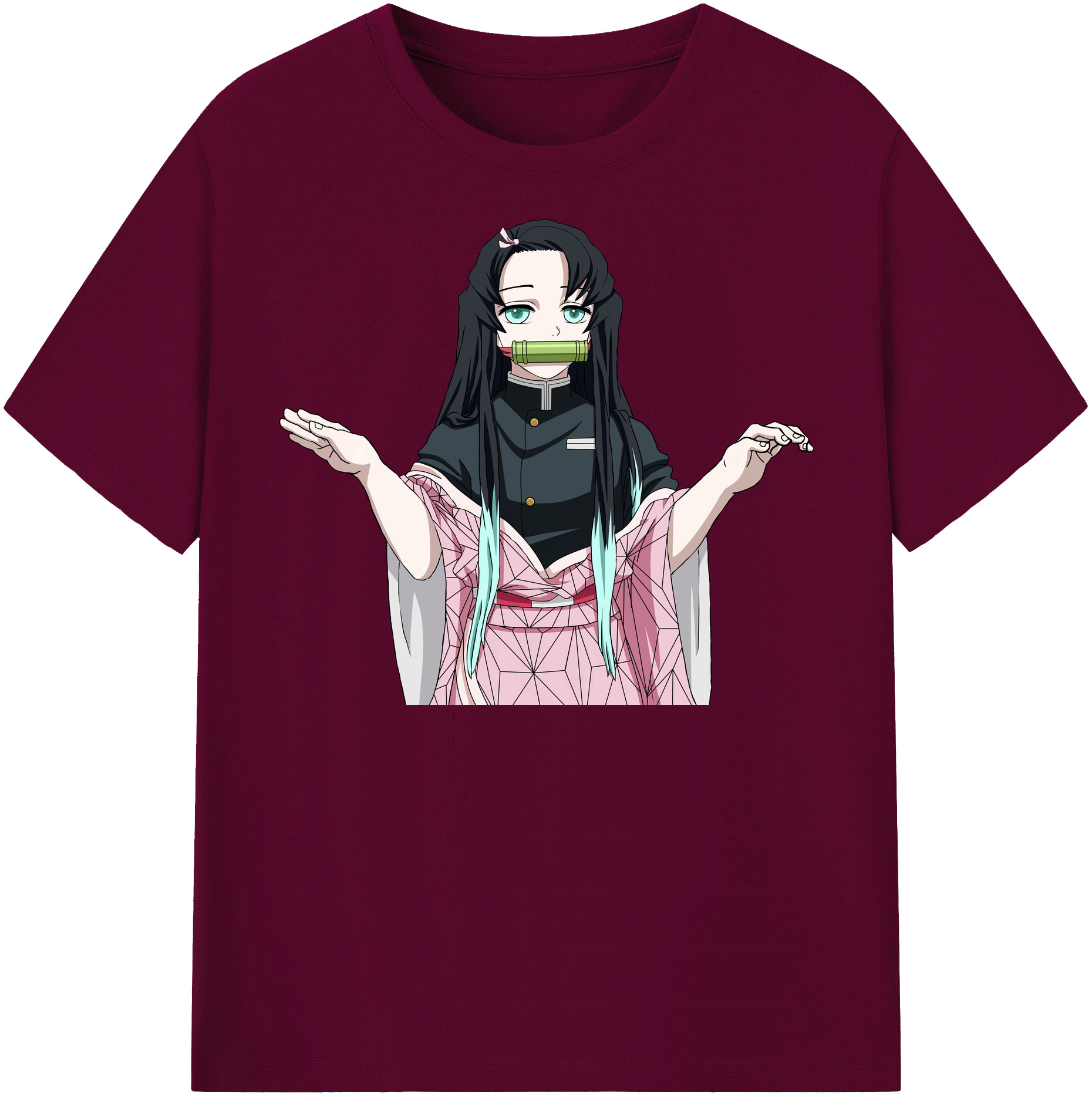 （画像用） 鬼滅の刃（きめつのやいば）竈門 禰󠄀豆子／かまど ねずこ Kamado Nezuko レディースカジュアルプリントTシャツ（綿100％）
